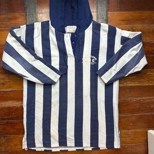 Classic Striped Kids Hoodie - Blue & White
